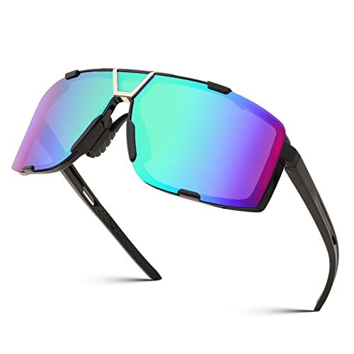 FEISEDY Sport Sonnenbrille Herren Fahrradbrille Damen Sportbrille Verspiegelt for Rennrad MTB Lauf Enduro mit UV400 Schutz B2342 von FEISEDY