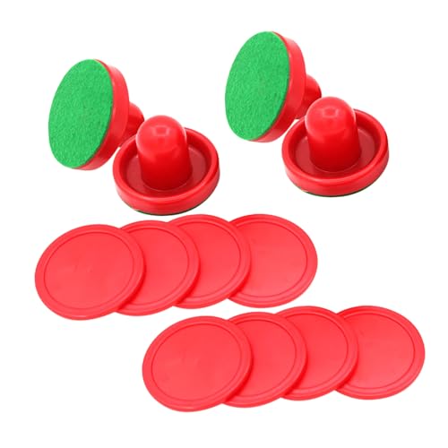 FELTECHELECTR 2 Sets Air Hockey Pusher Zubehör Tischhockey Zubehör Selbstklebender Flusenersatz Tischplatte Air Hockey Tisch Pusher Soft Patch Selbstklebendes Rot von FELTECHELECTR