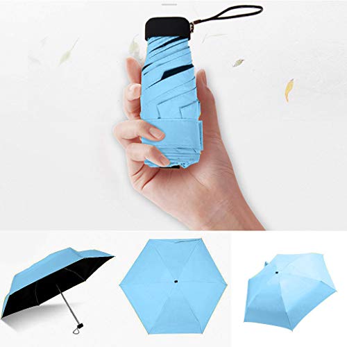 FENSIN Ultra Light Mini kompakte taschenschirm Reise Regenschirm - Winddicht Tragbar Sonnenschirm Sonne & Regen Outdoor Golf Regenschirm UV- Schutz für Damen Herren Kinder (Blau) von FENSIN