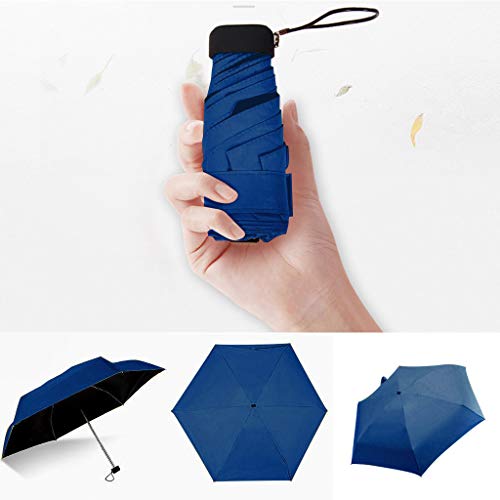 FENSIN Ultra Light Mini kompakte taschenschirm Reise Regenschirm - Winddicht Tragbar Sonnenschirm Sonne & Regen Outdoor Golf Regenschirm UV- Schutz für Damen Herren Kinder (Marine) von FENSIN
