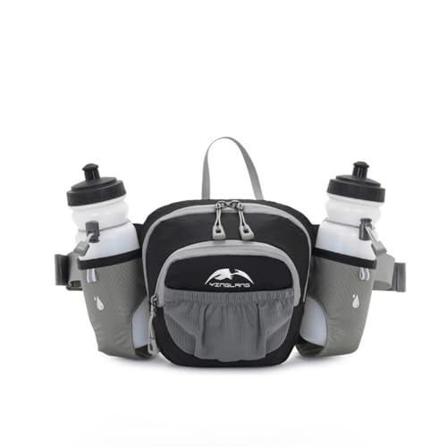 Hüfttasche Herren, Brusttasche Wasserdicht Unisex, Bauchtasche für Outdoor Reisen Sport Wandern Joggen Hundespaziergänge (Color : Black) von FERVEX