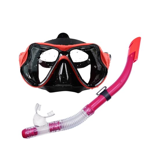 Schnorchelmaske Unisex, Sicherheit Atmen Schnorchel, Tauchmaske aus für Schnorcheln Schwimmen und Tauchen -Adult Version-Red||1 Size von FERVEX