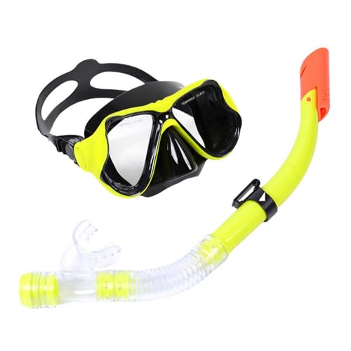 Schnorchelmaske Unisex, Sicherheit Atmen Schnorchel, Tauchmaske aus für Schnorcheln Schwimmen und Tauchen -Adult Version-Yellow||1 Size von FERVEX