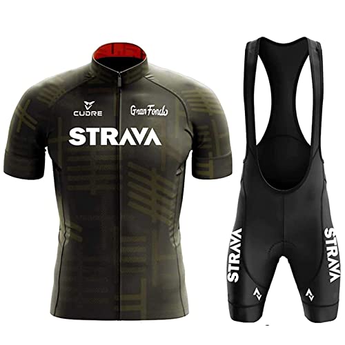 Fahrradtrikot Herren Fahrradbekleidung Set Radtrikot Kurzarmtrikot mit 9D Sitzpolster Rennrad Trikot Fahrradbekleidung Atmungsaktiv und Schnell Trockend (ON3,M) von FFFF & OLFEH