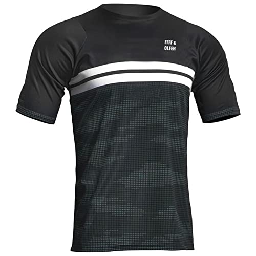 FFFF & OLFEH Herren Radtrikot, Fahrradtrikot Kurzarm,Fahrrad Shirt Fahrradbekleidung Radshirt Für Männer, Mountainbike MTB Top Kurzarm Atmungsaktiv Bequem Weich Feuchtigkeitstransport (A4,L) von FFFF & OLFEH