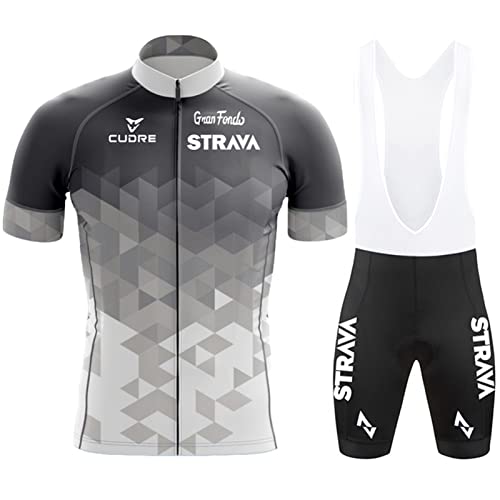 Radtrikot Set,Fahrradtrikot Herren,Atmungsaktives Sommer Kurzarm Fahrradtrikot Kurzarm + Radhose,Fahrradbekleidung Set für Fahrrad Rennrad MTB (11,XS) von FFFF & OLFEH