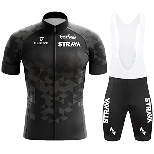 Radtrikot Set,Fahrradtrikot Herren,Atmungsaktives Sommer Kurzarm Fahrradtrikot Kurzarm + Radhose,Fahrradbekleidung Set für Fahrrad Rennrad MTB (3,XXL) von FFFF & OLFEH