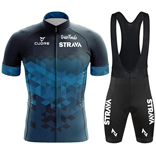 Radtrikot Set,Fahrradtrikot Herren,Atmungsaktives Sommer Kurzarm Fahrradtrikot Kurzarm + Radhose,Fahrradbekleidung Set für Fahrrad Rennrad MTB (31,L) von FFFF & OLFEH