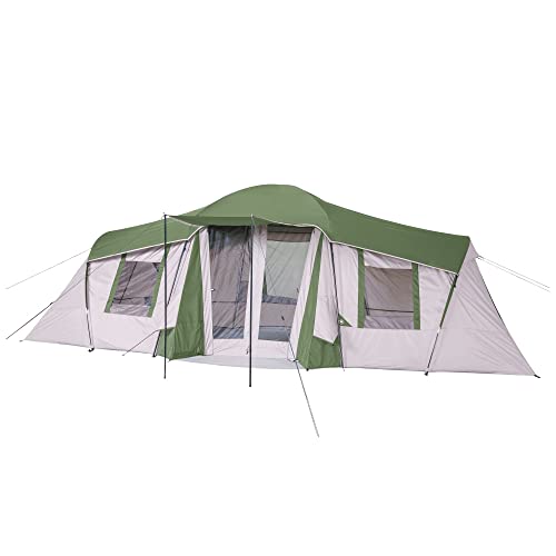 Outdoor-Zelt 10-Personen-3-Zimmer-Ferienzelt, mit Schattenmarkise und Tragetasche, s von FFFHYIZH