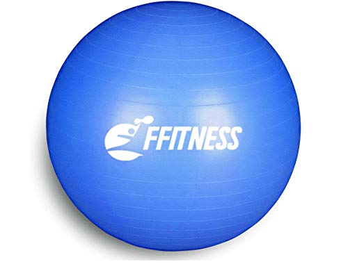 FFITNESS FSTBB55B Total Body Balance Ball | Home Fitness Bigger Fit Ball (Durchmesser 55 bis 85 cm) für Yoga, Pilates, Fitnessstudio | GymBall | Schweizer Anti-Brust Ball (55 cm, Blau) von FFITNESS