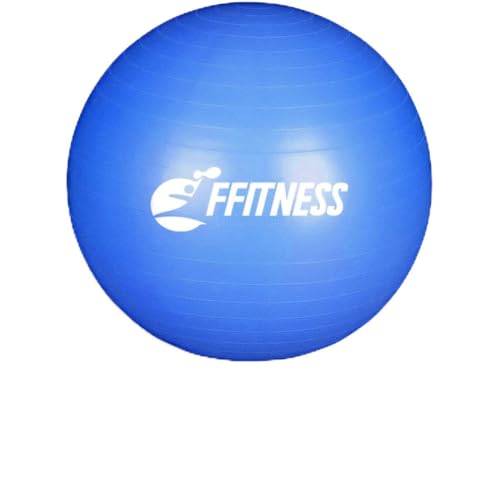 FFITNESS FSTBB65B Total Body Balance Ball für vorweihnachtliche Gymnastik, Big Gymball (55 65 75 85 95 cm) für Core Stability | Bauchmuskeltraining, Widerstand, Stärkung (blau, 65 cm) von FFITNESS