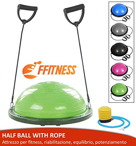 FMYBB70E Fitness Balance Ball (Ø 60 cm) ABS Ball VC Gymball Training Board Halbkugel Kuppel Balance Widerstand Kraft Core (Grün) von FFitness