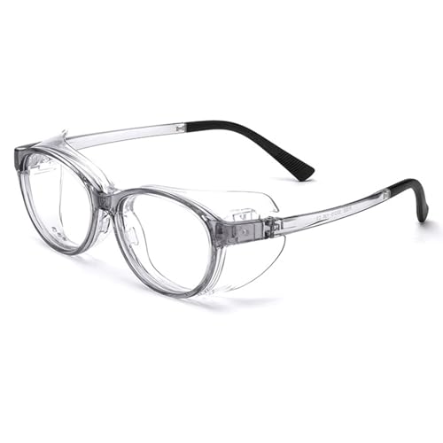 FGAQLUK Anti-Pollen-Allergiebrille for Erwachsene, Vollständig Geschlossene Runde Brille, Winddicht, Abnehmbarer Silikonrahmen, Geeignet for Menschen Mit Empfindlichen Augen(Color:Grau) von FGAQLUK