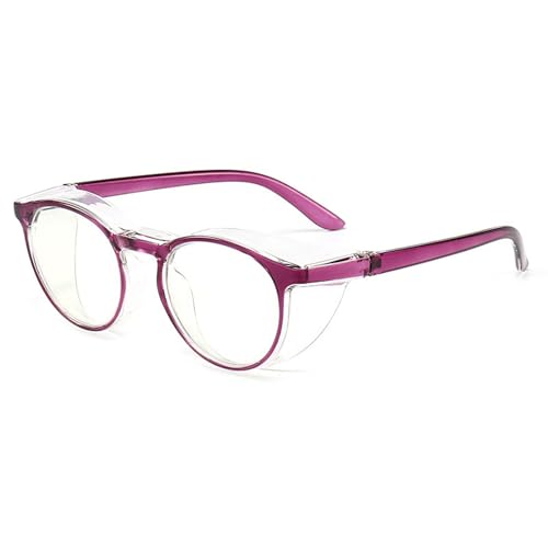 FGAQLUK Anti-Pollenallergie-Brille, Anti-Blaulicht-Brille, Anti-Beschlag, 3D-Rundum-Schutzbrillenrahmen, Schutzbrille For Erwachsene (Color : Purple A) von FGAQLUK
