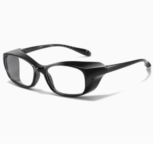 FGAQLUK Anti-Pollenallergie-Brille, Anti-Blaulicht- Und Anti-Beschlag-Brille, Vollrand-Schutzbrille, Rahmen Aus Weichem TR90-Material, Schutzbrille For Erwachsene (Color : Black B) von FGAQLUK