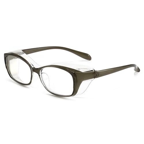 FGAQLUK Anti-Pollenallergie-Brille, Anti-Blaulicht- Und Anti-Beschlag-Brille, Vollrand-Schutzbrille, Rahmen Aus Weichem TR90-Material, Schutzbrille For Erwachsene (Color : Grau) von FGAQLUK