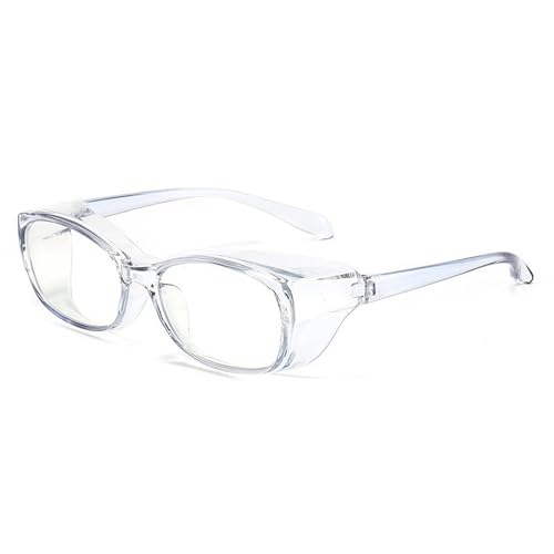 FGAQLUK Anti-Pollenallergie-Brille, Anti-Blaulicht- Und Anti-Beschlag-Brille, Vollrand-Schutzbrille, Rahmen Aus Weichem TR90-Material, Schutzbrille For Erwachsene (Color : Light blue) von FGAQLUK