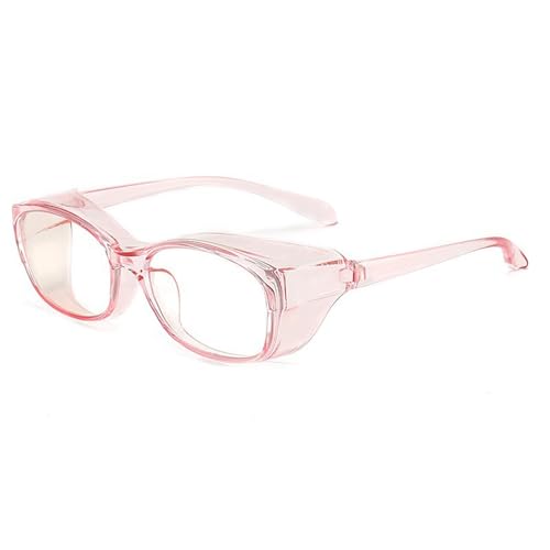 FGAQLUK Anti-Pollenallergie-Brille, Anti-Blaulicht- Und Anti-Beschlag-Brille, Vollrand-Schutzbrille, Rahmen Aus Weichem TR90-Material, Schutzbrille For Erwachsene (Color : Light pink) von FGAQLUK
