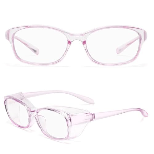 FGAQLUK Anti-Pollenallergie-Brille, Anti-Blaulicht- Und Anti-Beschlag-Brille, Vollrand-Schutzbrille, Rahmen Aus Weichem TR90-Material, Schutzbrille For Erwachsene (Color : Light purple) von FGAQLUK