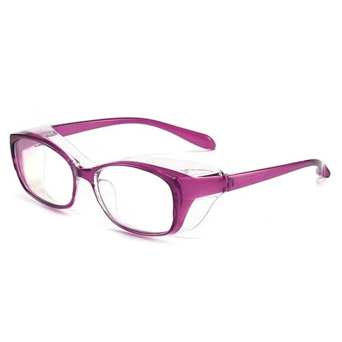 FGAQLUK Anti-Pollenallergie-Brille, Anti-Blaulicht- Und Anti-Beschlag-Brille, Vollrand-Schutzbrille, Rahmen Aus Weichem TR90-Material, Schutzbrille For Erwachsene (Color : Violett) von FGAQLUK