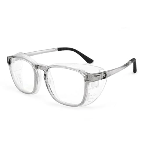 FGAQLUK Anti-Pollenallergie-Brille, Vollsichtbrille for Erwachsene, Erweiterter Silikonrahmen - Abnehmbar, Kein Toter Winkel-Schutz, Antibeschlag, Anti-Blaulicht (Color : Grau) von FGAQLUK