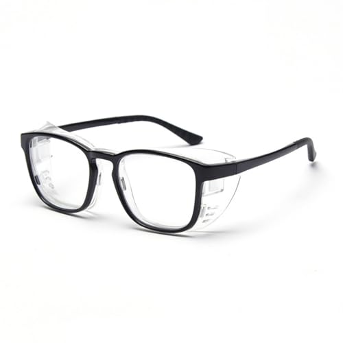 FGAQLUK Anti-Pollenallergie-Brille, Vollsichtbrille for Erwachsene, Erweiterter Silikonrahmen - Abnehmbar, Kein Toter Winkel-Schutz, Antibeschlag, Anti-Blaulicht (Color : Schwarz) von FGAQLUK