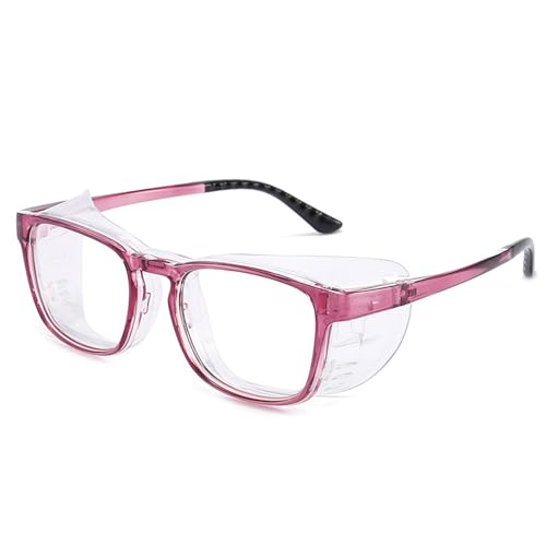 FGAQLUK Anti-Pollenallergie-Brille For Erwachsene, Erweiterter Rundumrahmen Aus Silikon – Abnehmbare Schutzbrille, Anti-Blaulicht, Anti-Beschlag, Anti-UV-Brille (Color : Violett) von FGAQLUK