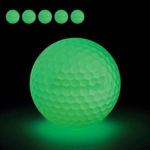 FHEDE 6 Stück Nacht Golfbälle, Leuchtstarker Leuchtstoffgolfball für das Beste Schlagturnier, Keine LED im Inneren Schlagen Sie den Ball mehr als 1000 Mal (6) von FHEDE