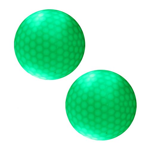 FHEDE 2 Stück Nacht Golfbälle, Leuchtstarker Leuchtstoffgolfball für das Beste Schlagturnier, Keine LED im Inneren Schlagen Sie den Ball mehr als 1000 Mal (2) von FHEDE