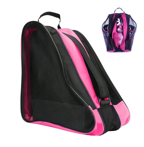 FIBOUND 1 Stück Rollschuhtasche, Oxford-Stoff-Skatetasche, Aufbewahrungstasche für Skateschuhe, Tragbare Inline-Skate-Tasche, Geeignet für Damen, Herren, Erwachsene und Kinder – Pink von FIBOUND