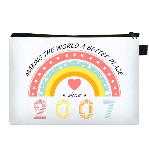 FIDWALL 18. Geburtstag Frauen - 2007 Kosmetiktasche, Lustige Frauen Geschenk, Meilenstein-Kosmetiktasche, Geburtstagsgeschenk für Frauen, Personalisierte Essentials für 18. Geburtstag von FIDWALL