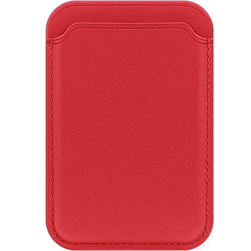 FIDWALL Magsafe Wallet Leder für iPhone 15/14/13/12 Pro/Max/Plus/Mini,RFID-Kartenhalter mit Mag-Safe-Magnet(Rot) von FIDWALL