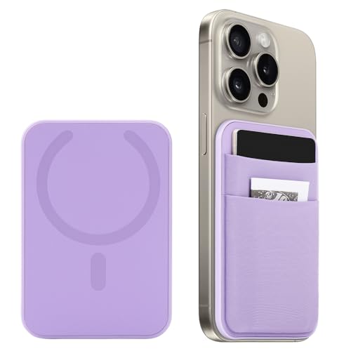 FIDWALL Magsafe Brieftasche Kompatibel mit iPhone 15/14/13/12 Pro/Max/Plus/Mini, RFID-Kreditkartenetui für 5 Karten, violett, No, Klassisch von FIDWALL