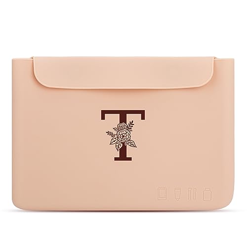 Make-up-Tasche aus Silikon, Brief-Kulturbeutel für Frauen auf Reisen, fortschrittlicher Kulturbeutel, personalisierte Geburtstagsgeschenke für Frauen, tragbares Reiseset (T) von FIDWALL