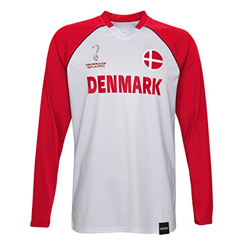 FIFA Herren Official World Cup 2022 Classic Long Sleeve-Denmark T-Shirt, Red, Small von FIFA