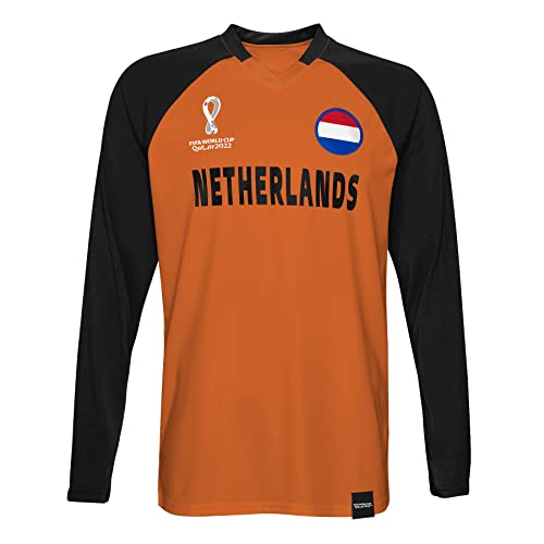 FIFA Herren Official World Cup 2022 Classic Long Sleeve-Netherlands T-Shirt, Orange, Small von FIFA