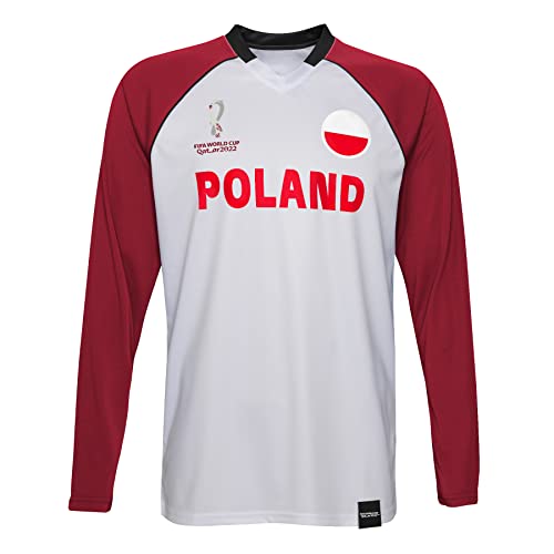 FIFA Herren Official Fifa World Cup 2022 Classic Long Sleeve - Poland T Shirt, Rot, L EU von FIFA