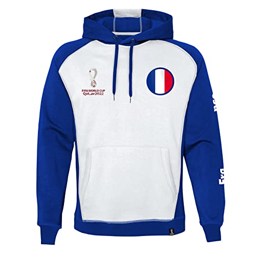 FIFA Herren Official World Cup 2022 Overhead Hoodie, Mens, France, X-Large Kapuzenpullover, White, Extra von FIFA