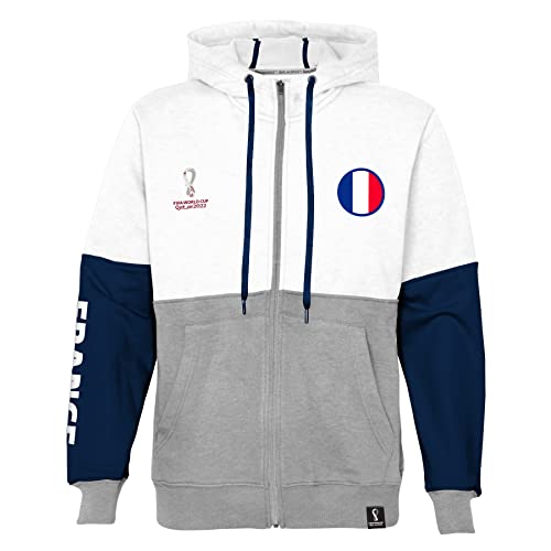FIFA Herren Official World Cup 2022 Side Panel Hoodie, Mens, France, Small Kapuzenpullover, White von FIFA