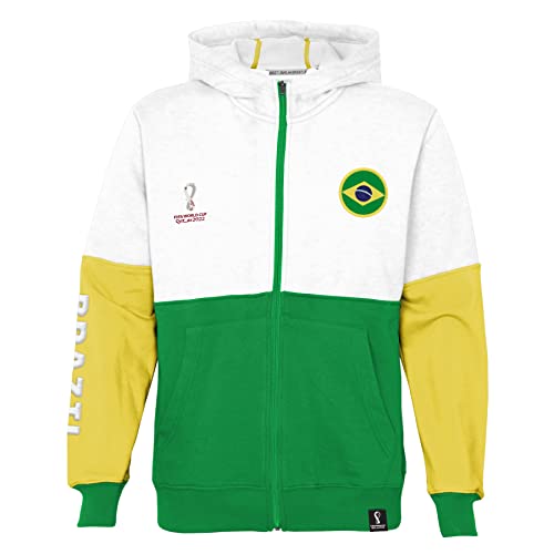 FIFA Herren Official World Cup 2022 Side Panel Hoodie, Youth, Brazil, Age 13-15 Kapuzenpullover, White, Extra Large von FIFA