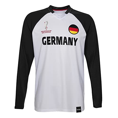 FIFA Herren Offizielle Wm 2022 Classic Long Sleeve-Deutschland T-Shirt, Weiß/Schwarz, XL von FIFA