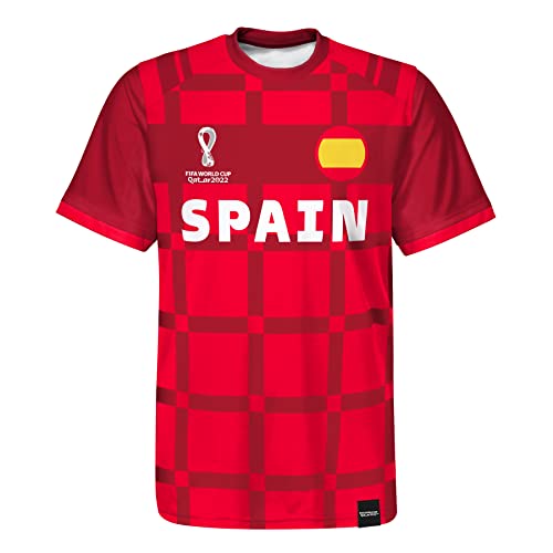 FIFA Herren Offizielle Weltmeisterschaft 2022 Classic Short Sleeve – Spanien T-Shirt, Rot, XXL von FIFA