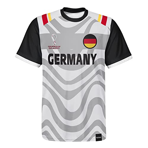 FIFA Herren Offizielle Wm 2022 Classic Short Sleeve-Deutschland T-Shirt, Weiß/Schwarz, M von FIFA