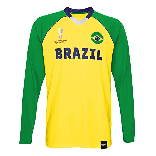FIFA Jungen Official Fifa World Cup 2022 Classic Long Sleeve - Brazil T Shirt, Gelb, 4 Jahre EU von FIFA