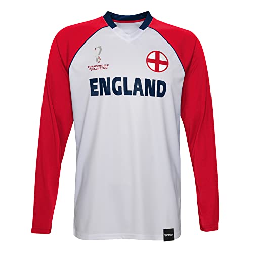 FIFA Jungen Official Fifa World Cup 2022 Classic Long Sleeve - England T Shirt, Weiß, 5 Jahre EU von FIFA