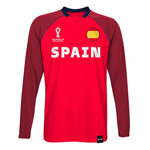 FIFA Jungen Official Fifa World Cup 2022 Classic Long Sleeve - Spain T Shirt, Rot, 7 Jahre EU von FIFA