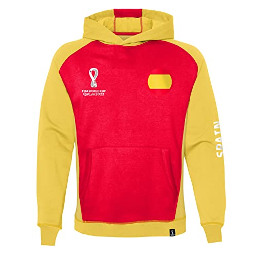FIFA Jungen Official World Cup 2022 Overhead Hoodie, Kids, Spain, Age 4-5 Kapuzenpullover, Red, Small von FIFA