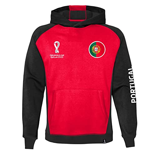 FIFA Jungen Official World Cup 2022 Side Panel Hoodie, Youth, Portugal, Age 12-13 Kapuzenpullover, Red, Large von FIFA