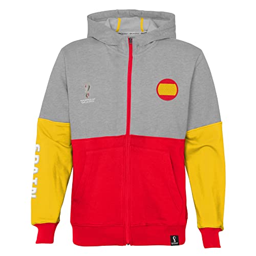 FIFA Jungen Official World Cup 2022 Side Panel Hoodie, Youth, Spain, Large, Age 12-13 Kapuzenpullover, Grey von FIFA
