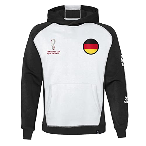 FIFA Jungen Offizieller World Cup 2022 Overhead Hoodie Kapuzen-Sweatshirt, Weiß/Schwarz, 134 von FIFA